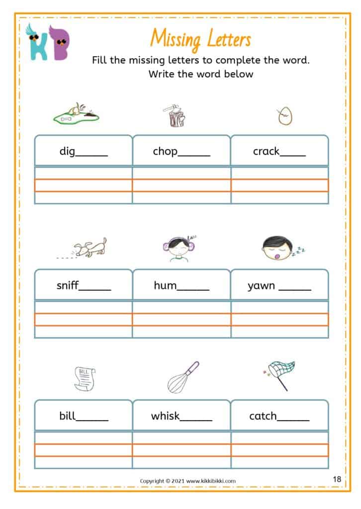 Interactive Phonics Worksheet