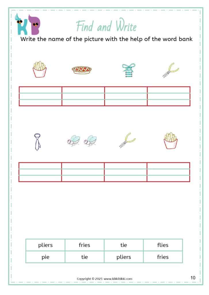 Long i Words Worksheet Printable