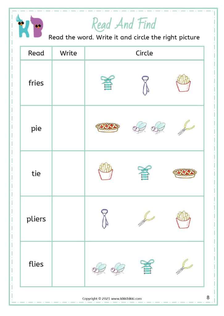 Long i Words Interactive Worksheet