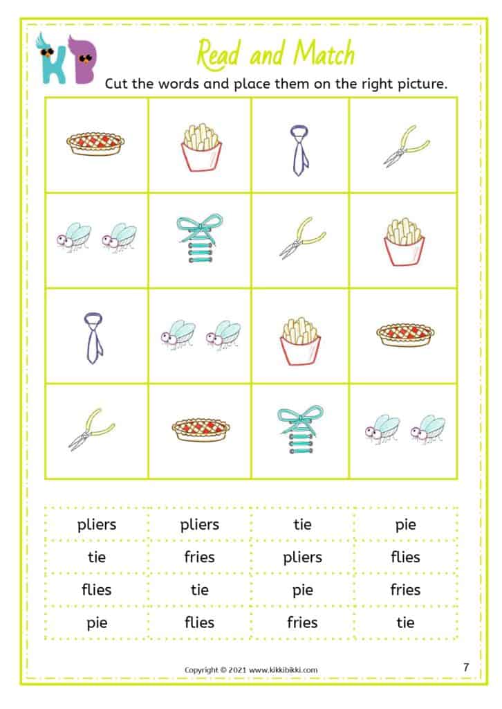 Long i Words Language Arts Worksheet