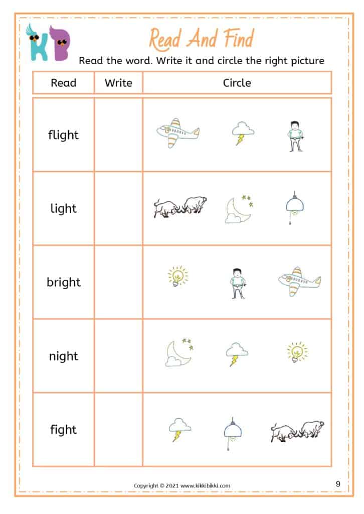 Free Printable: igh Words Worksheet