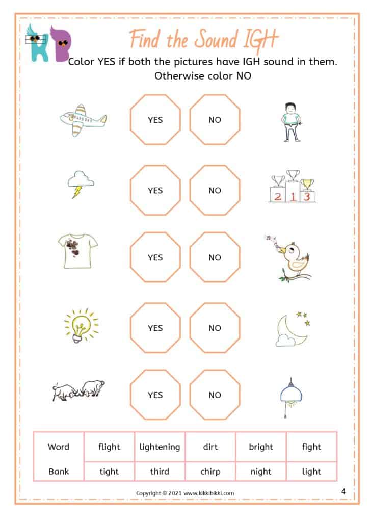 Free Download Phonics Worksheets for Kindergarten