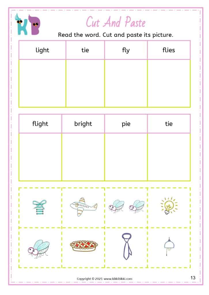 Free Printable: IE, IGH, Y Words Worksheet