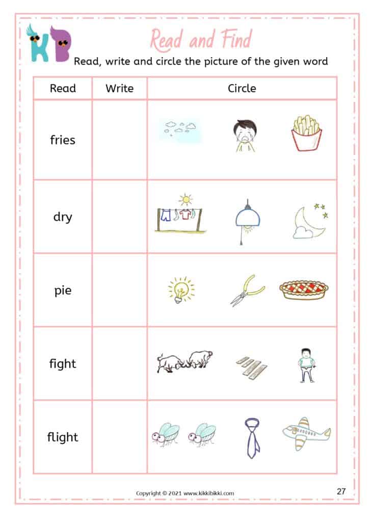 Free Worksheet for Phonics Learning