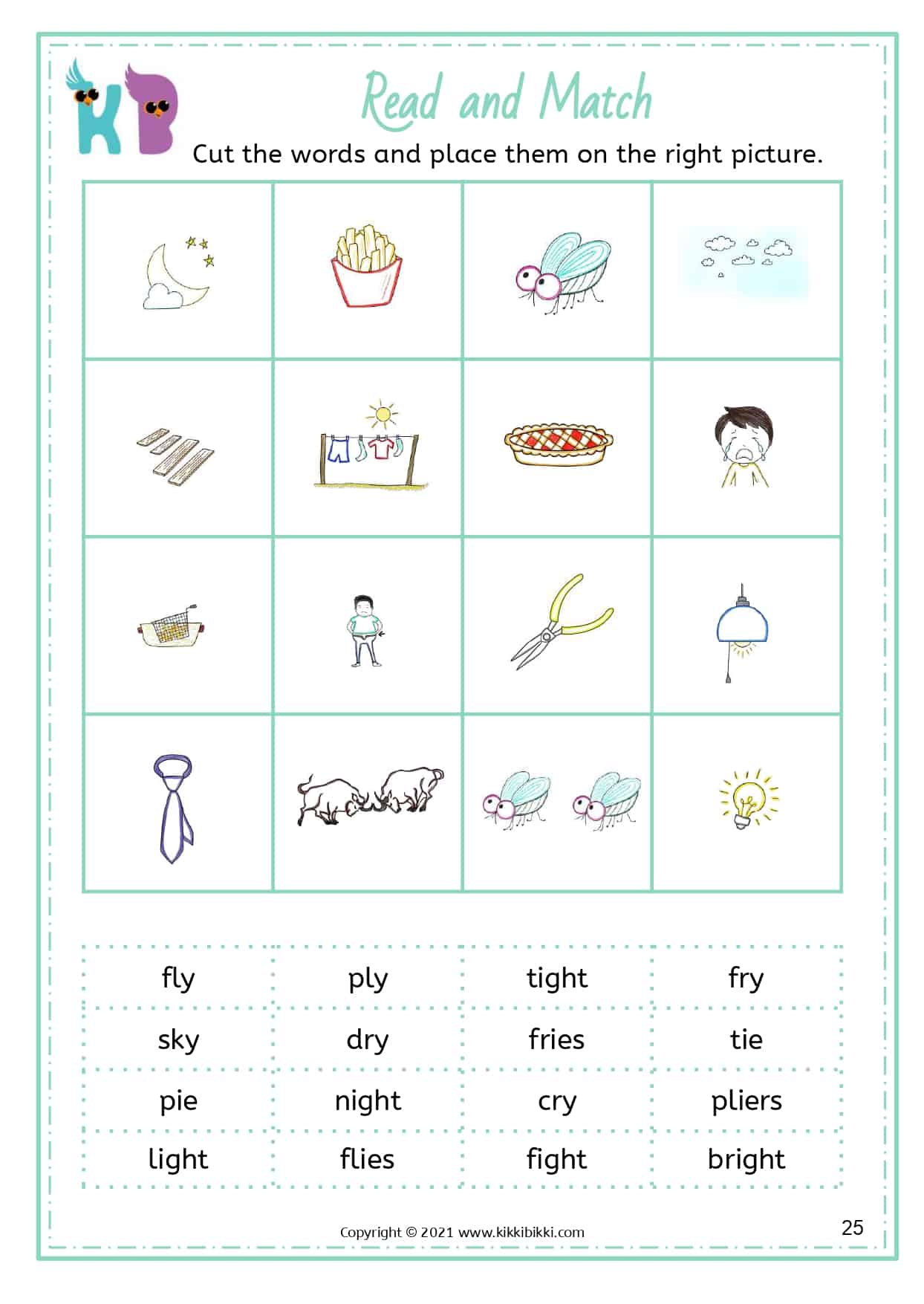 Learn to Spell i, igh, y Sound Words | Free Phonics Worksheets