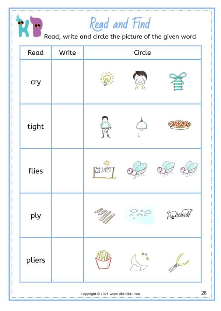 Printable Phonics Learning Worksheet