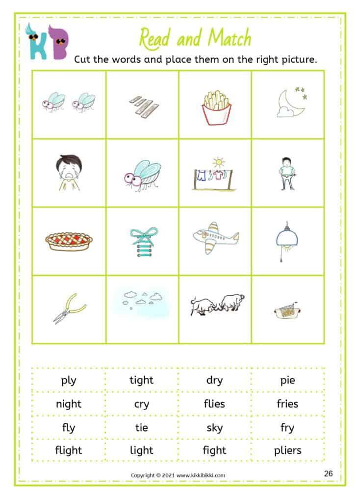 Kindergarten Phonics Learning Worksheet