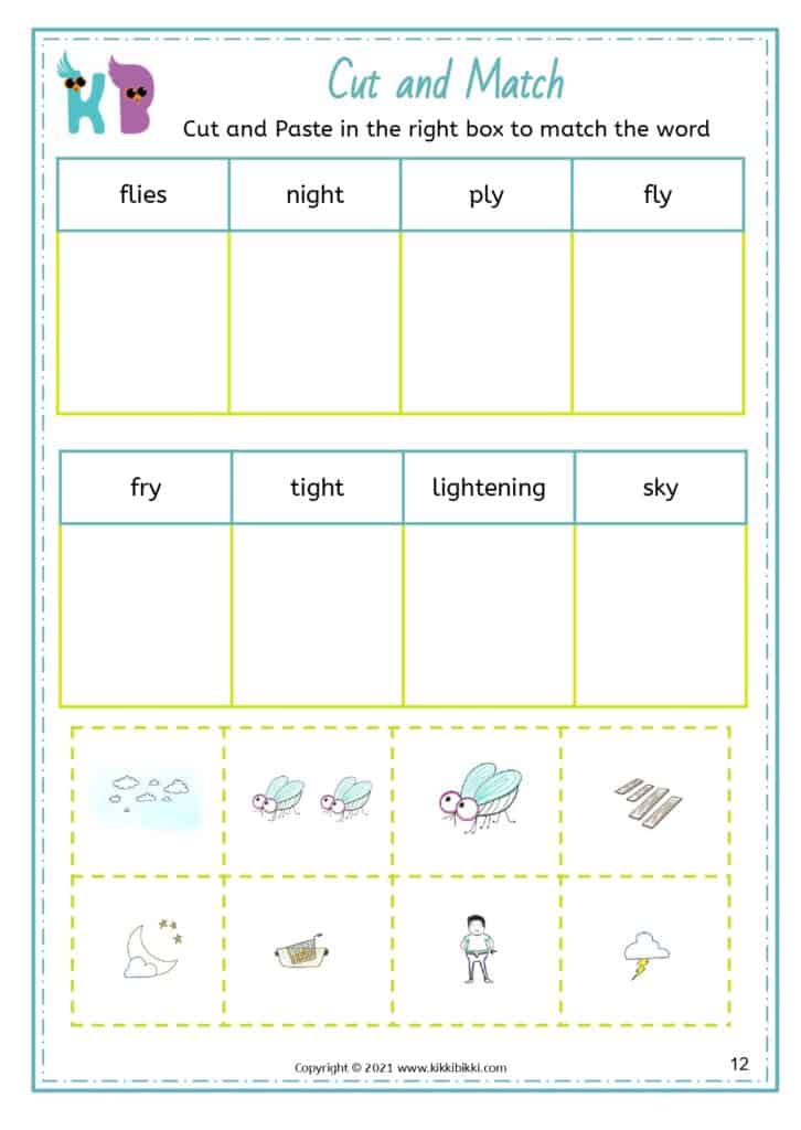 Phonics Practice: IE, IGH, Y Words