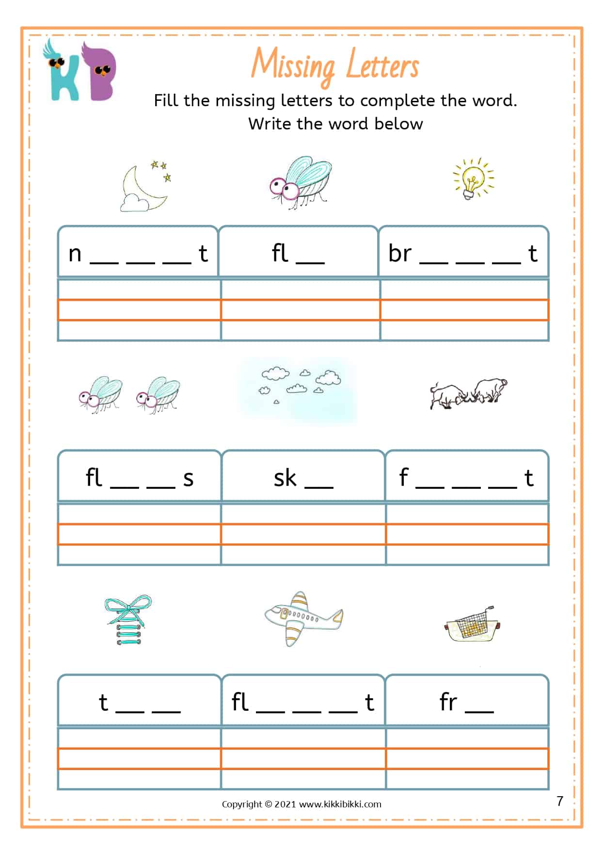 Learn to Spell i, igh, y Sound Words | Free Phonics Worksheets