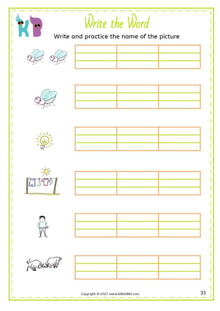 Kindergarten CVC Worksheets