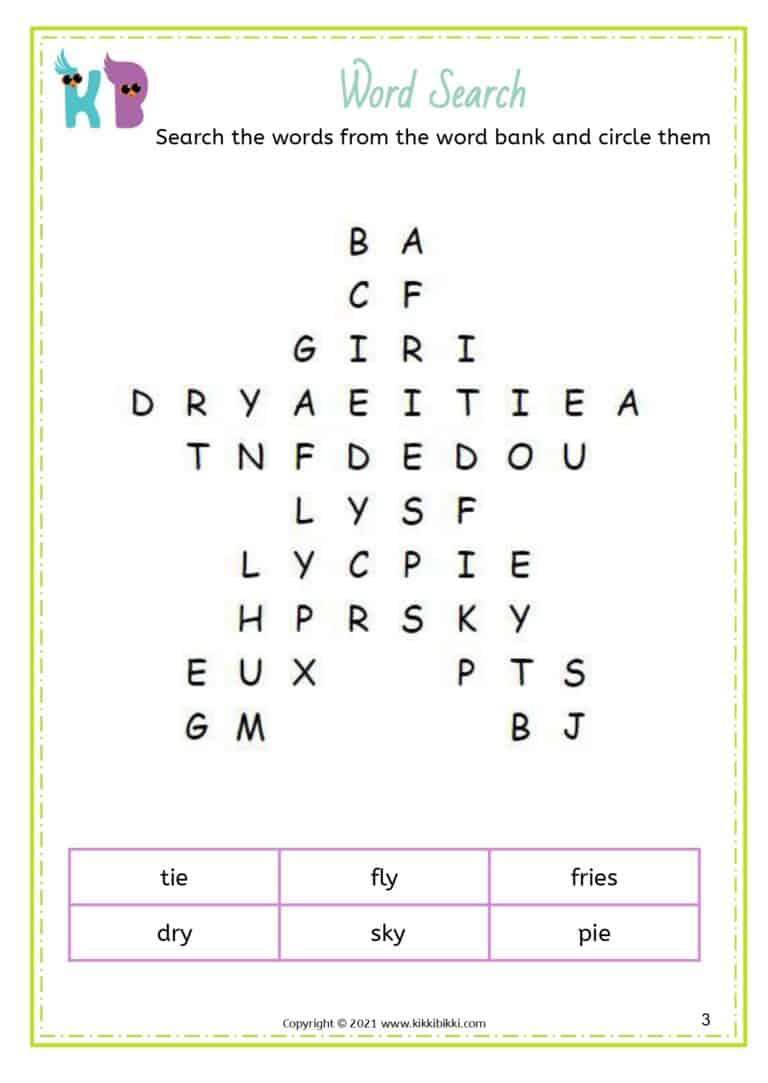 Language Development: IE, IGH, Y Words