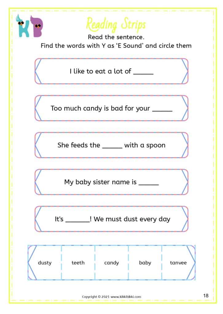 Free Printable: IE, IGH, Y Words Worksheet