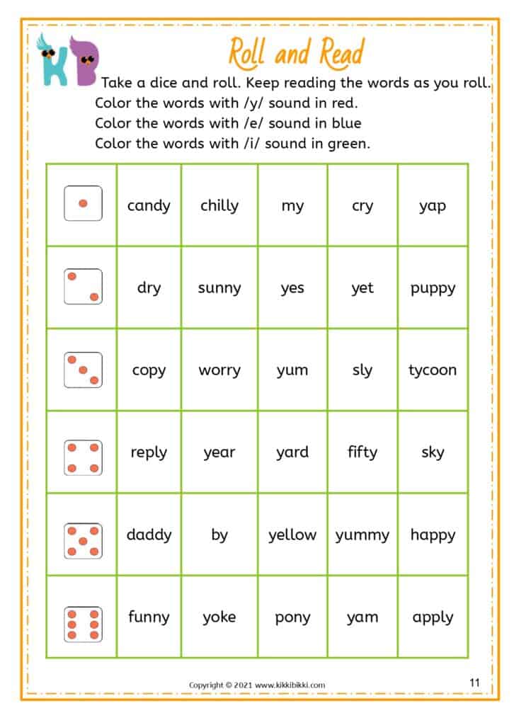 Early Literacy: IE, IGH, Y Words
