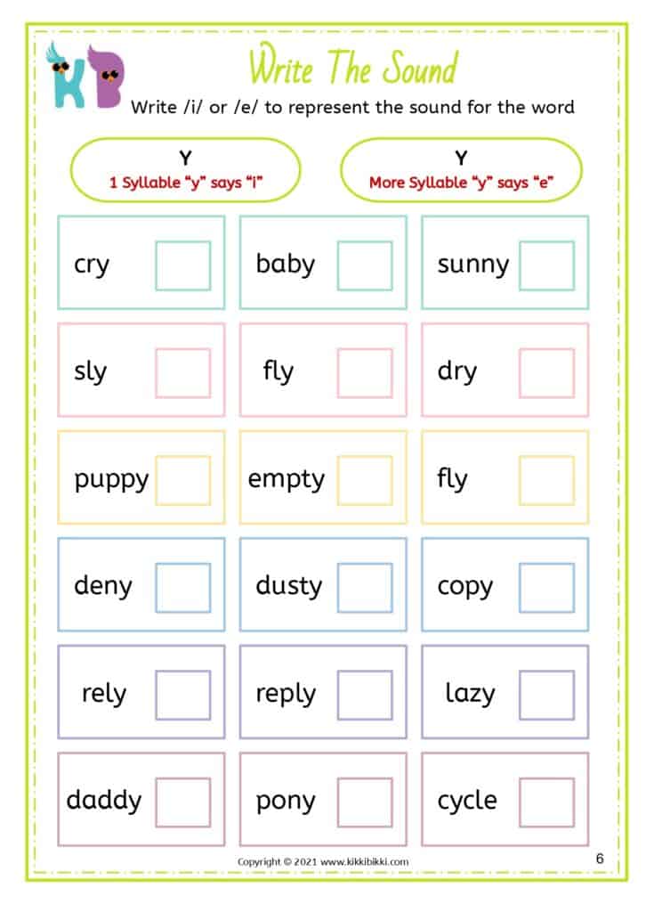 Spelling Bee: IE, IGH, Y Words