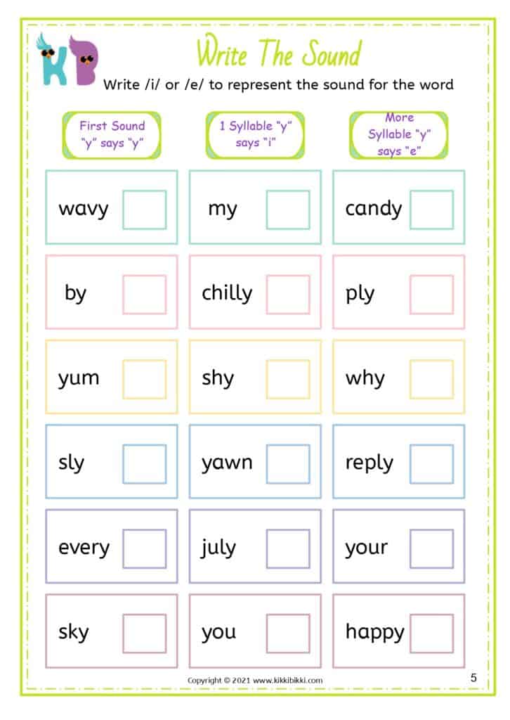 Language Development: IE, IGH, Y Words