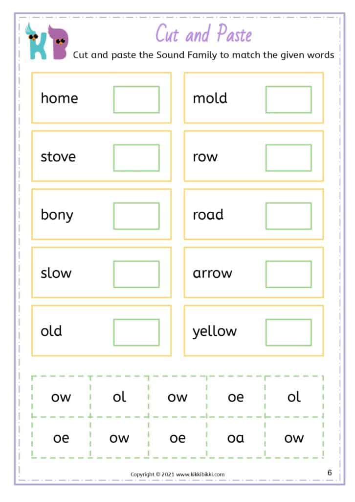 Reading Activities: Long O Words