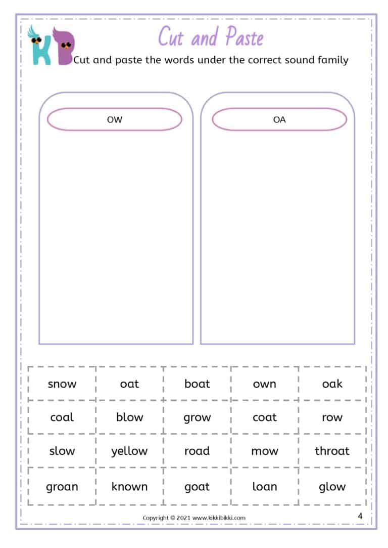 Kindergarten Phonics: Long O Words