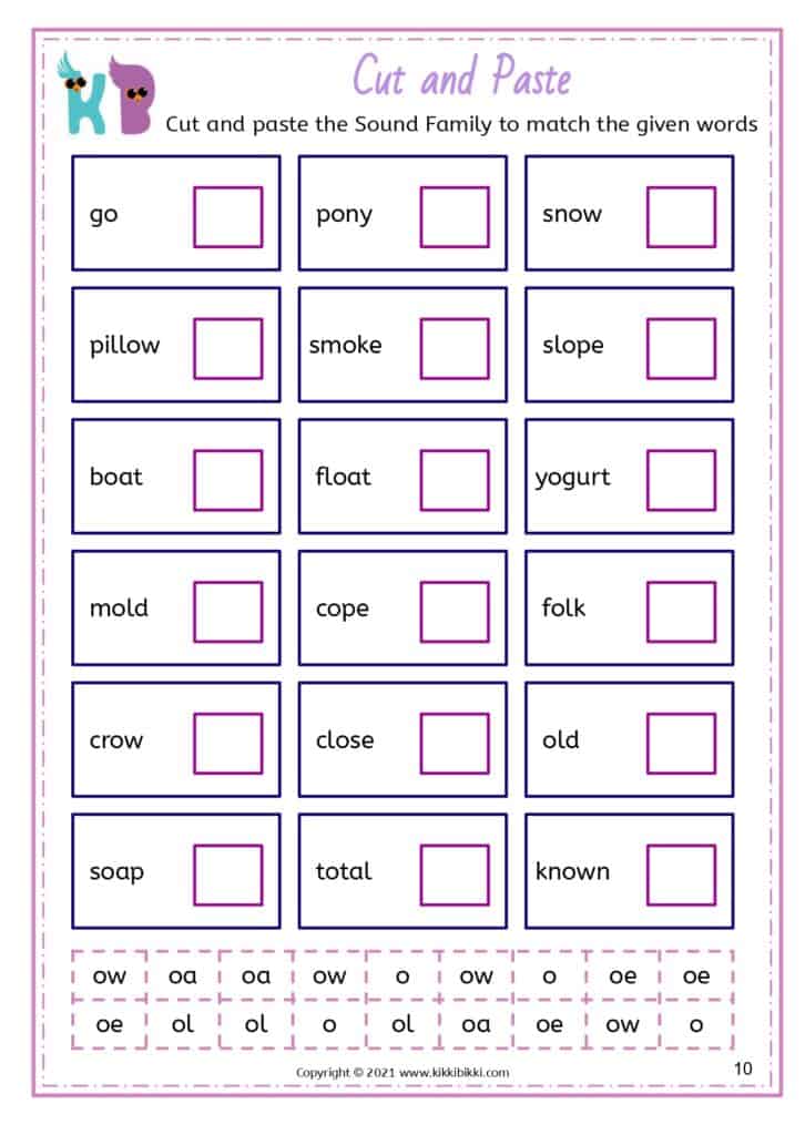 Reading Challenges: Alternative Sounds OA OW OE OL Words