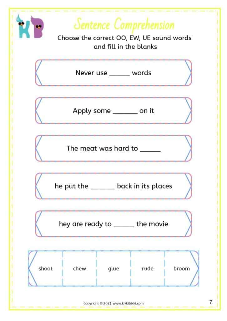 Interactive Phonics Activity Sheet