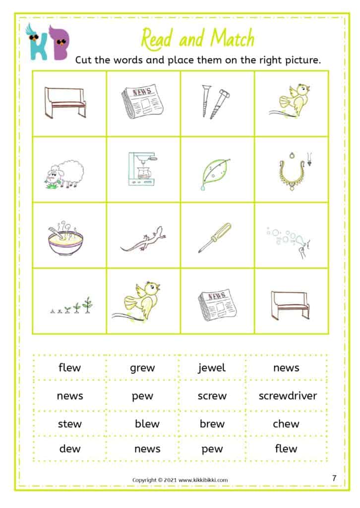 Worksheet: Learning the ew Sound