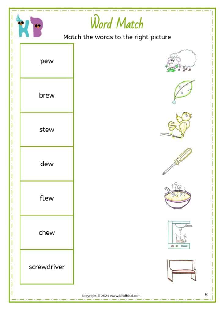 Creative Learning with ew Sound Worksheet