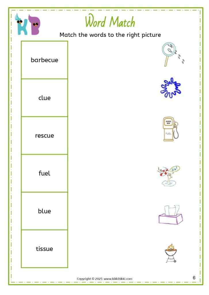 Learning with ue Sound Worksheet