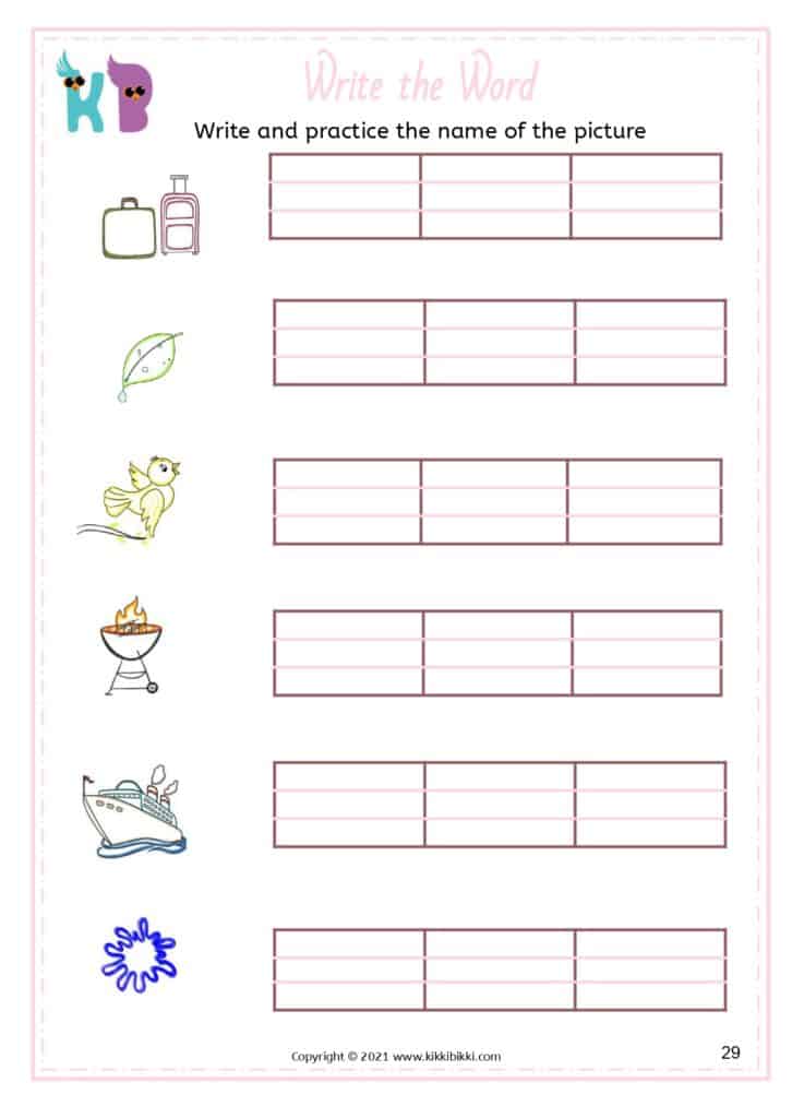 Printable Phonics Worksheets for Kindergarten