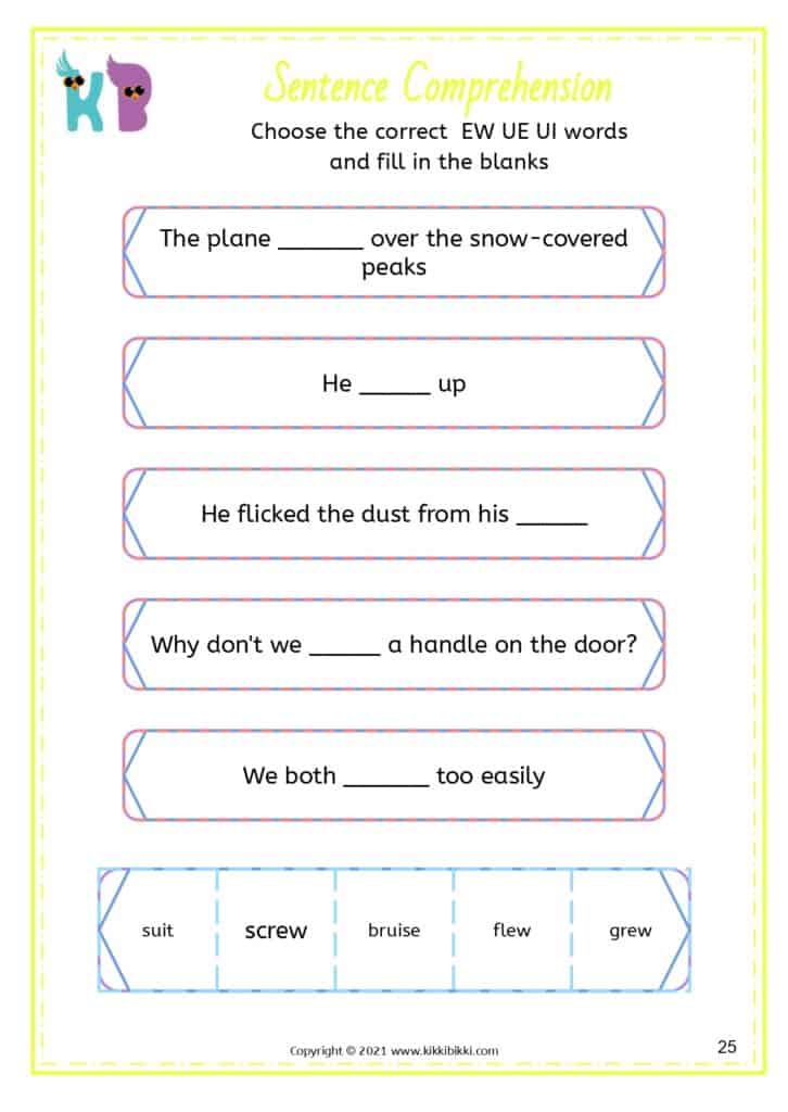 Interactive Phonics with Sound Words Worksheet