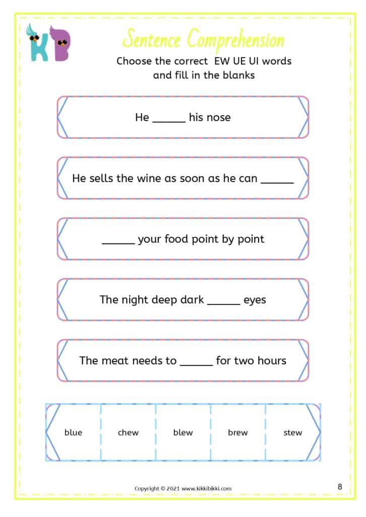 Learning Phonics with Sound Words Worksheet