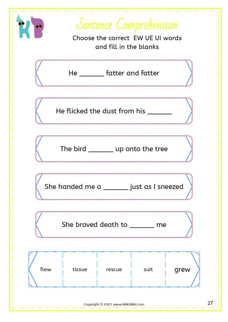 Learning with Sound Words Worksheet