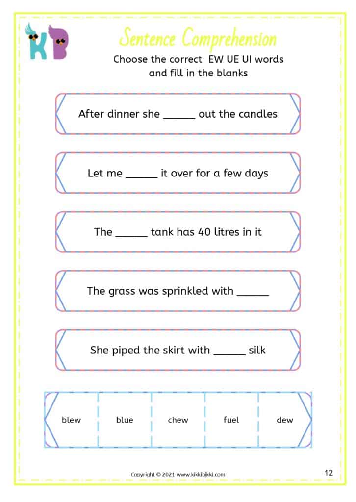 Worksheet: Learning Sound Words