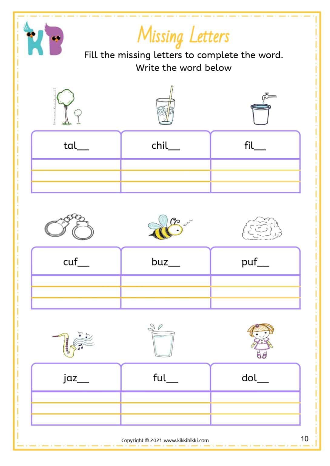 Double Consonants | Free Phonics Printable Worksheets