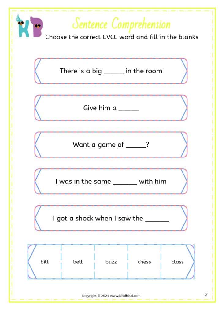 Free Phonics Worksheets for Kindergarten