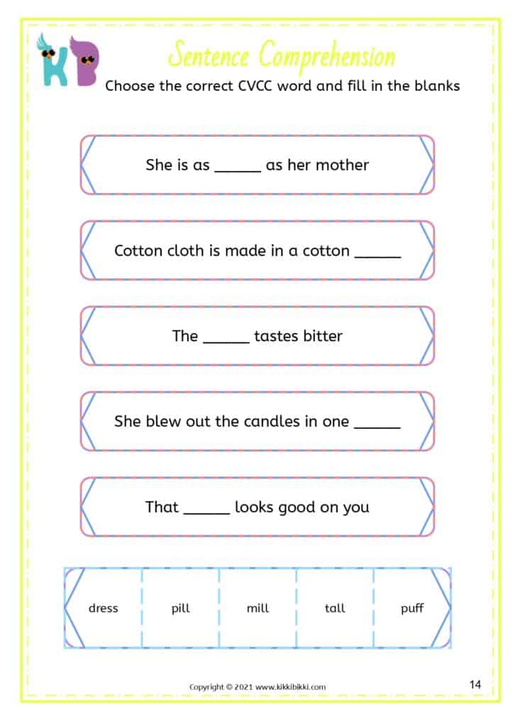 Printable Phonics Worksheets for Kindergarten