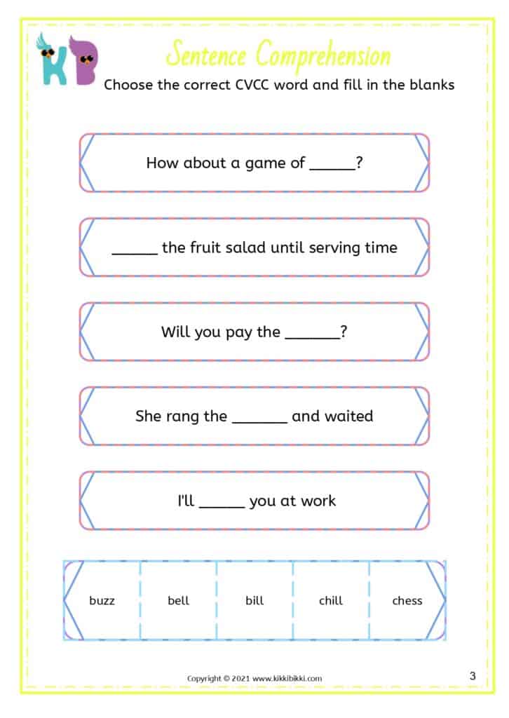 Phonics Printables for Kindergarten