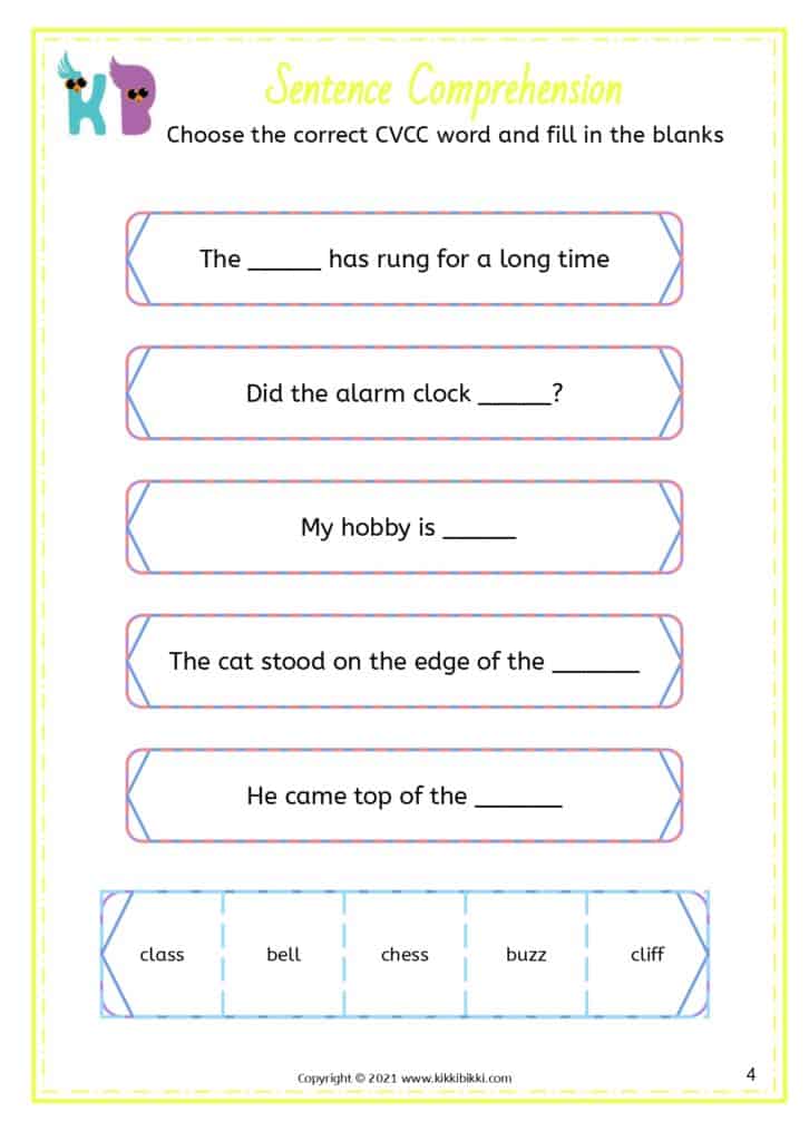 Reading Worksheets for Kindergarten