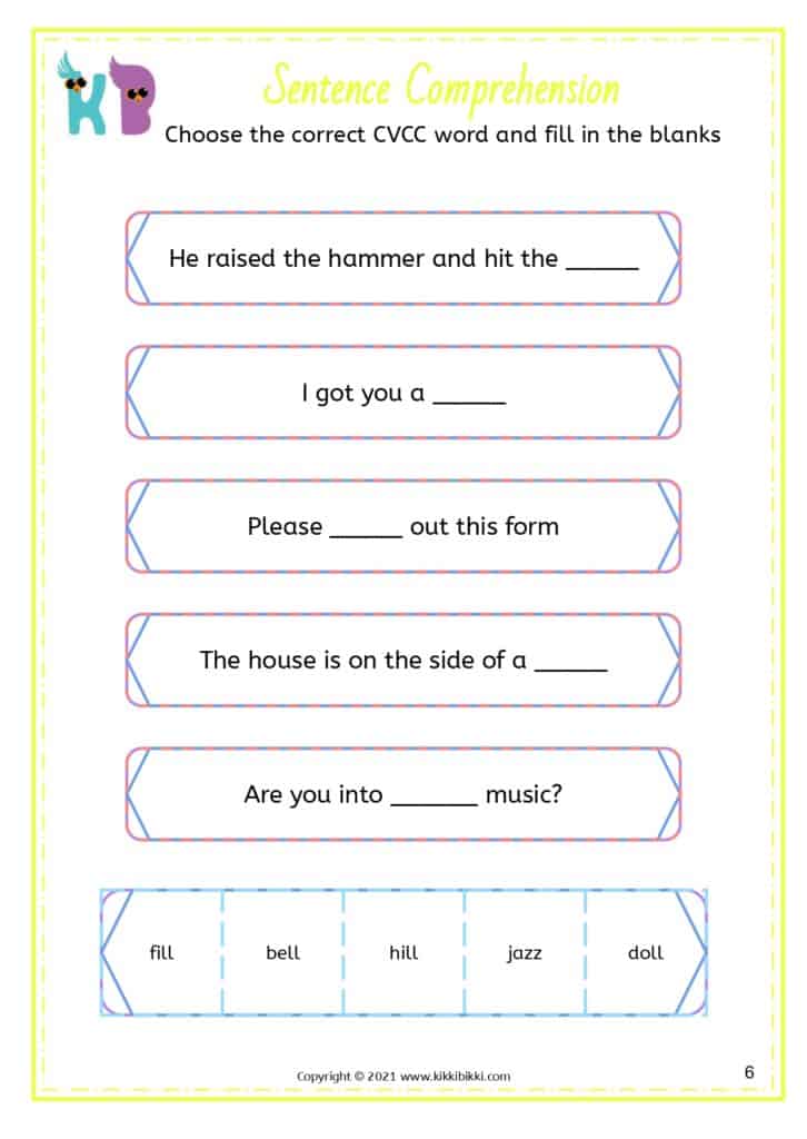 Free Kindergarten Phonics Worksheets