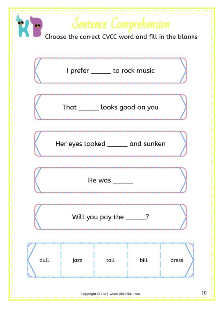 Phonics Kindergarten Worksheets