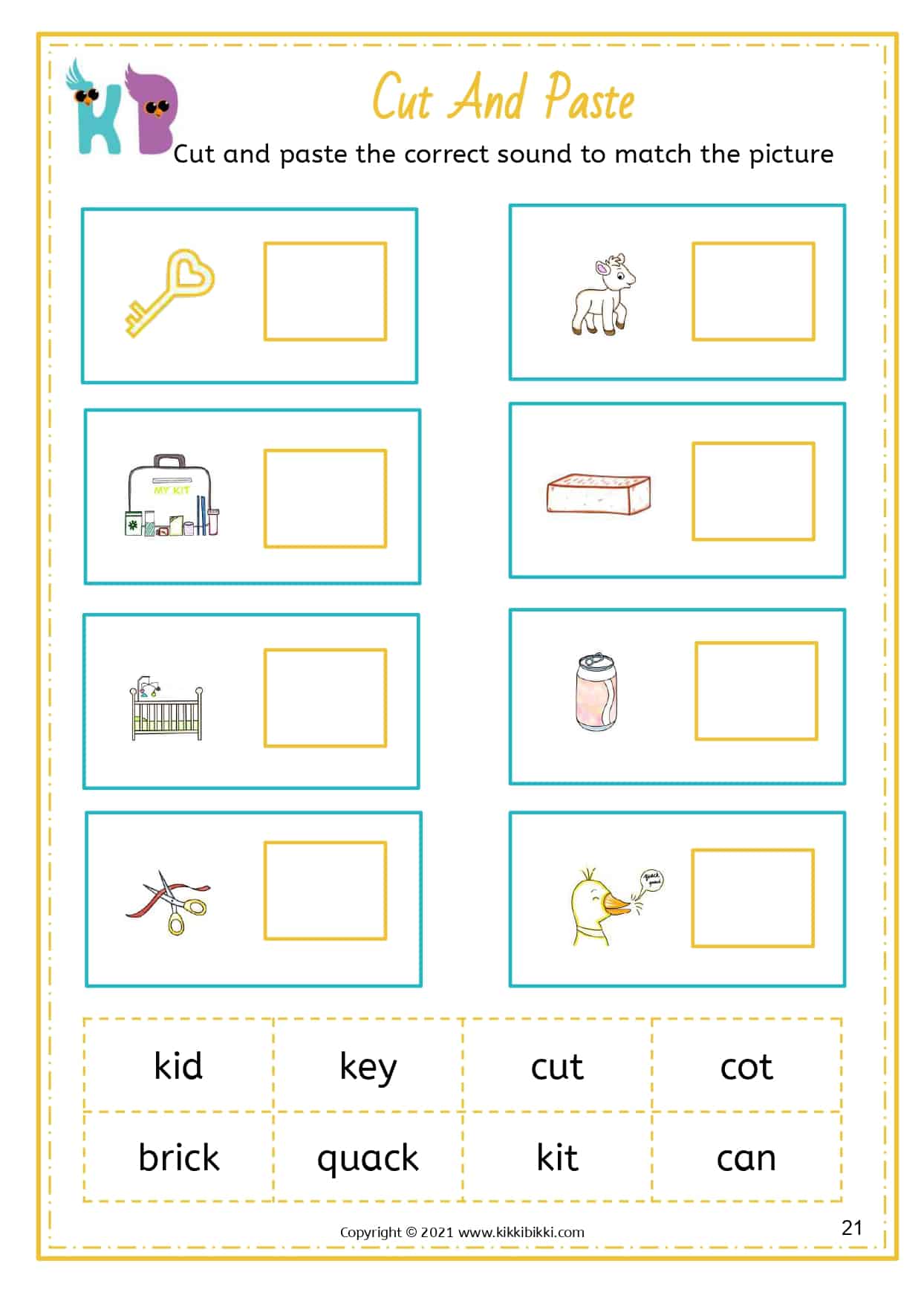 Learn to Spell c, k, ck Words - KikkiBikki - Kindergarten Worksheets