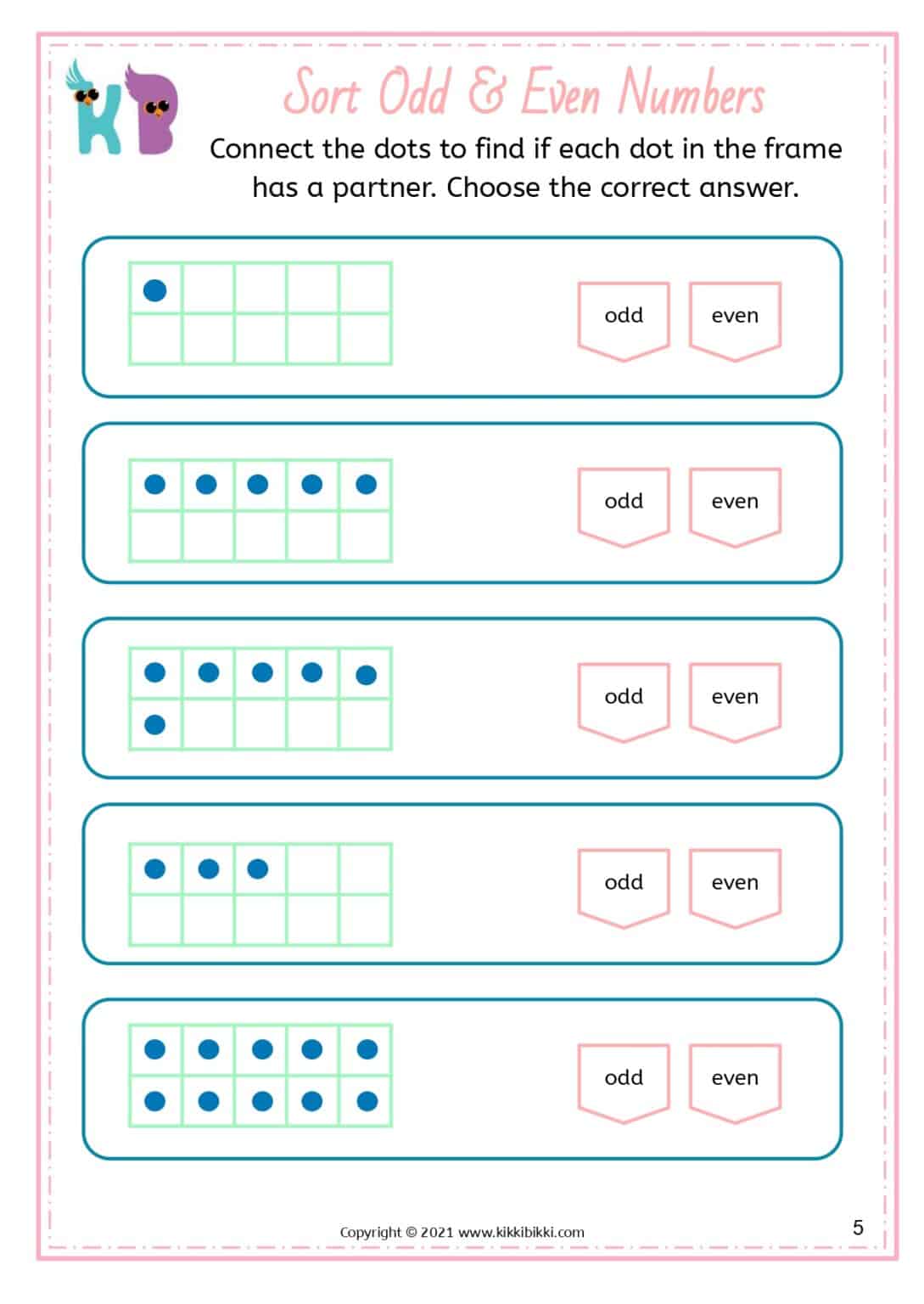 Odd or Even Numbers Worksheets - FREE Printable for Kids