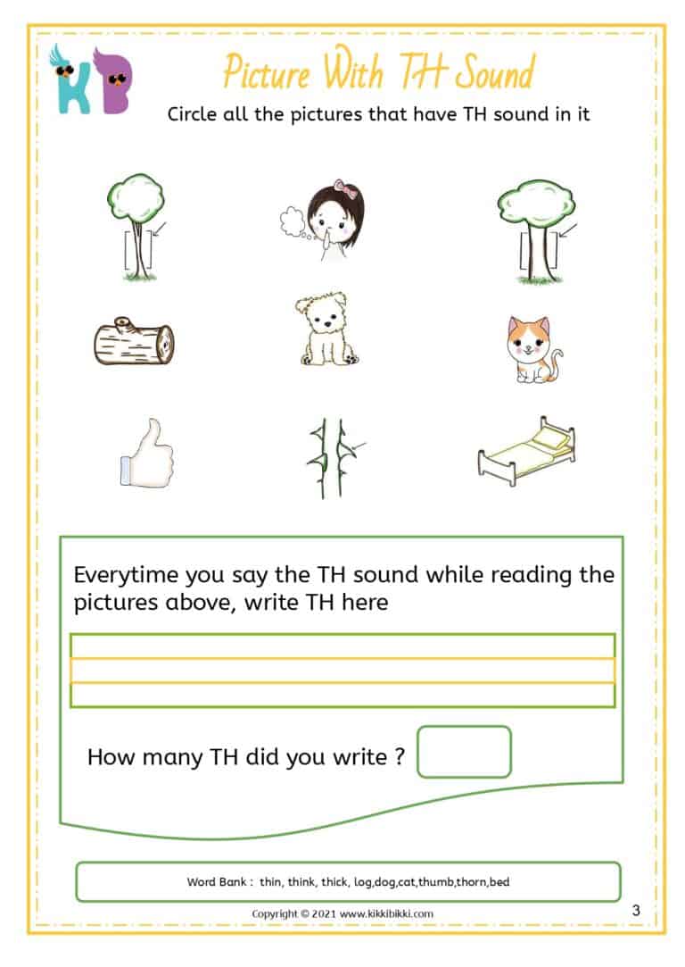 th' Words Find the Word Worksheet