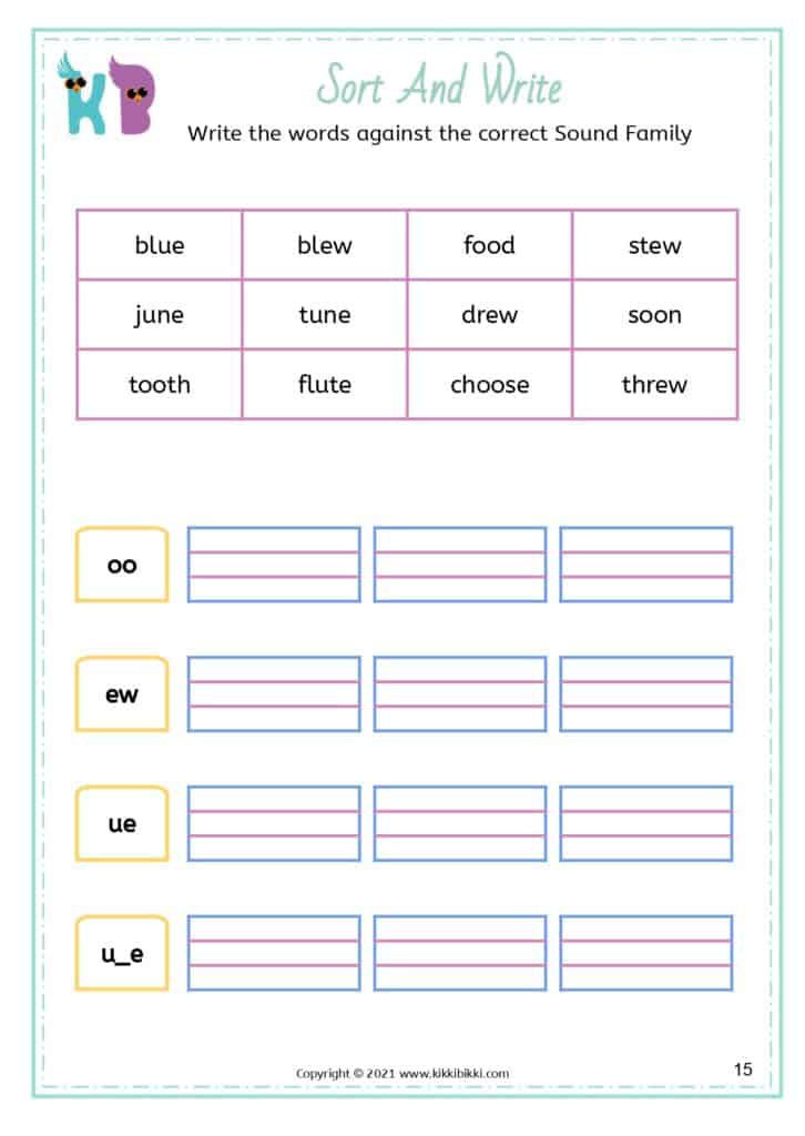 Phonics Activity Sheets for Kindergarten
