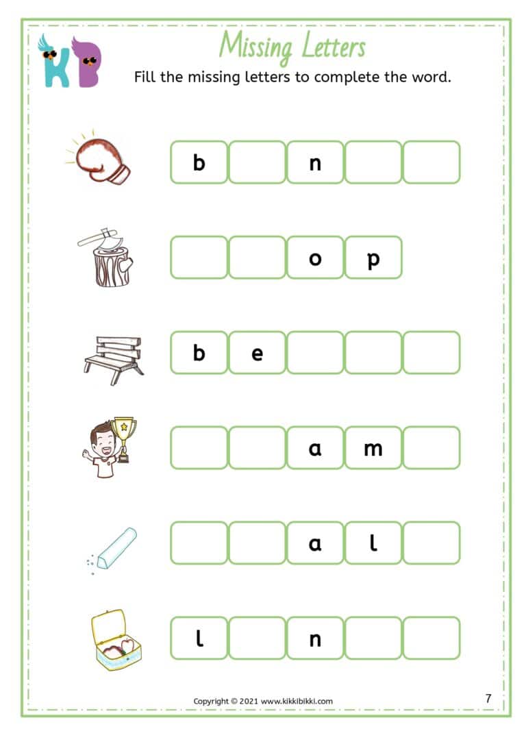 Free Download Phonics Worksheets for Kindergarten