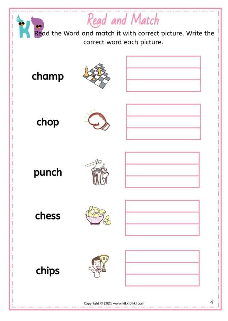 CHarming Sounds: Consonant Digraph CH Read and Match