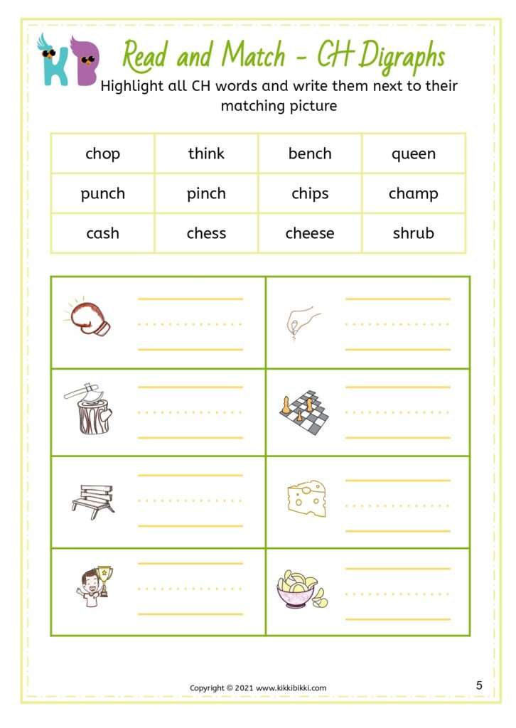 CHarming Sounds: Consonant Digraph CH Read and Match
