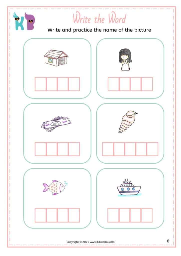 Shaping Sounds: Consonant Digraph SH Word Writing