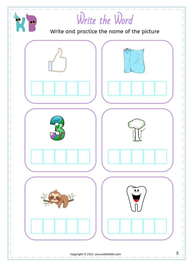 CVC Worksheets Printable