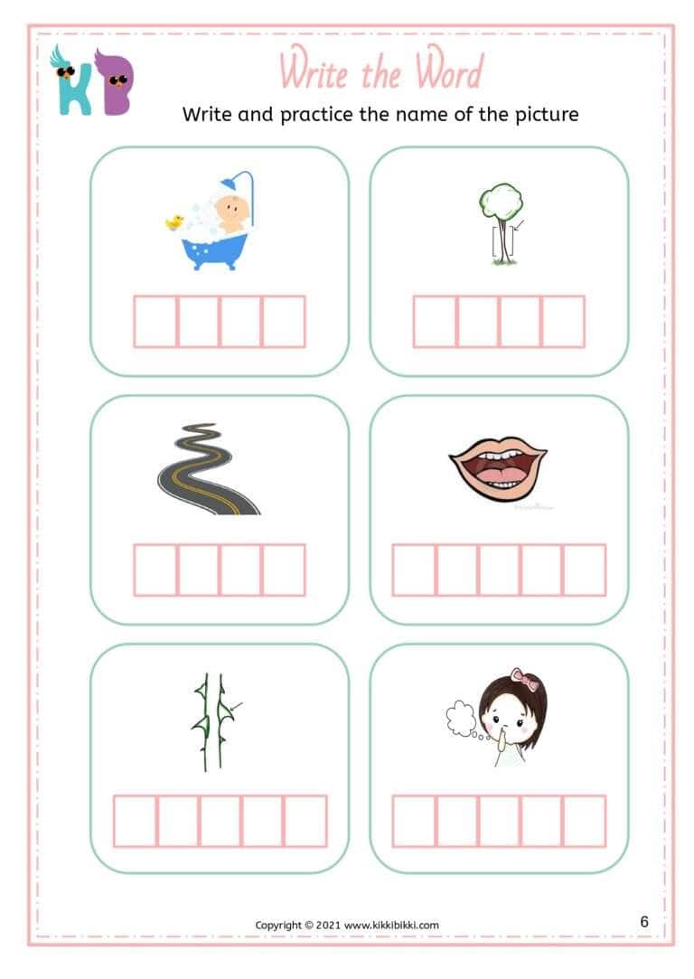 Kindergarten CVC Worksheets Free