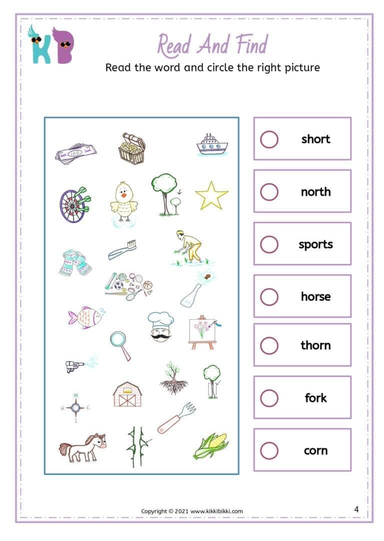 Preschool Phonics Worksheet