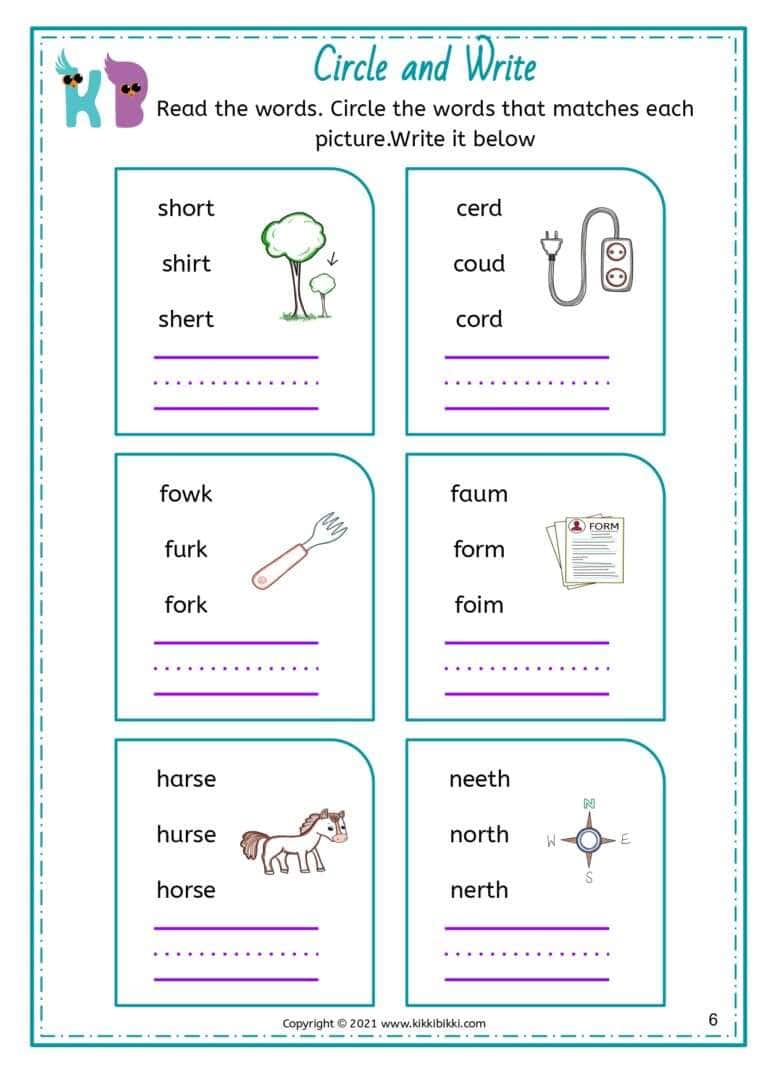 Fun Phonics Learning Worksheet
